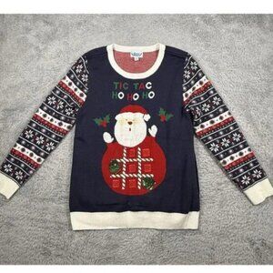 ROCKIN AROUND Sweater Womens Medium Christmas‎ Holiday Santa